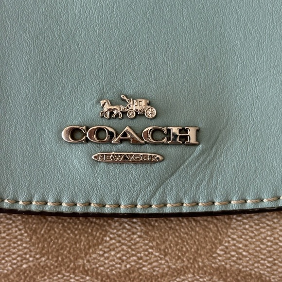 Coach Blue Signature Canvas Envelope Wallet - Picture 2 of 6